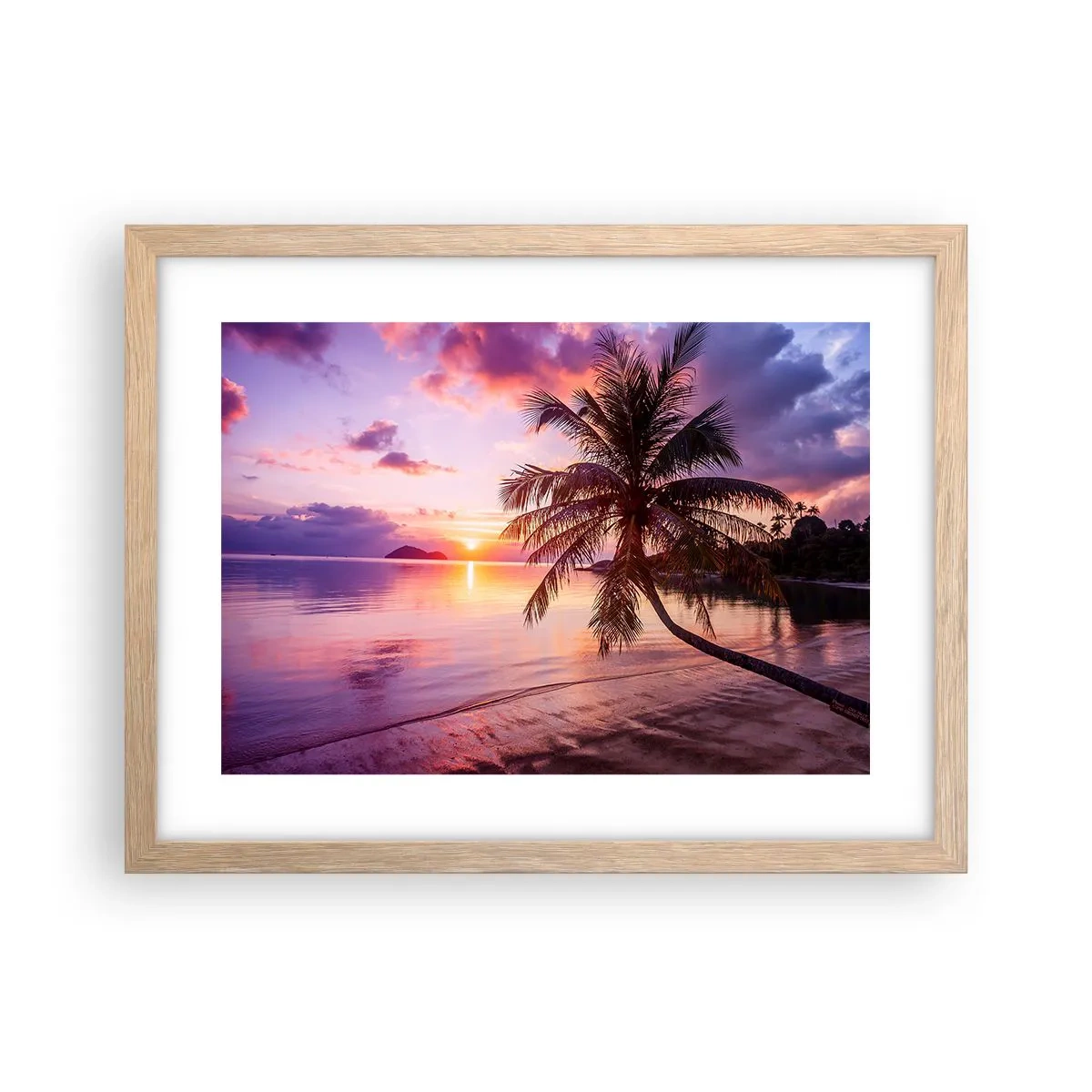 Poster in einem Rahmen aus heller Eiche - Behaglichkeit bis zum Horizont - 40x30 cm