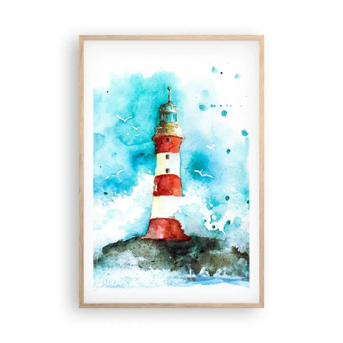 Poster in einem Rahmen aus heller Eiche - Einheit der Elemente - 61x91 cm