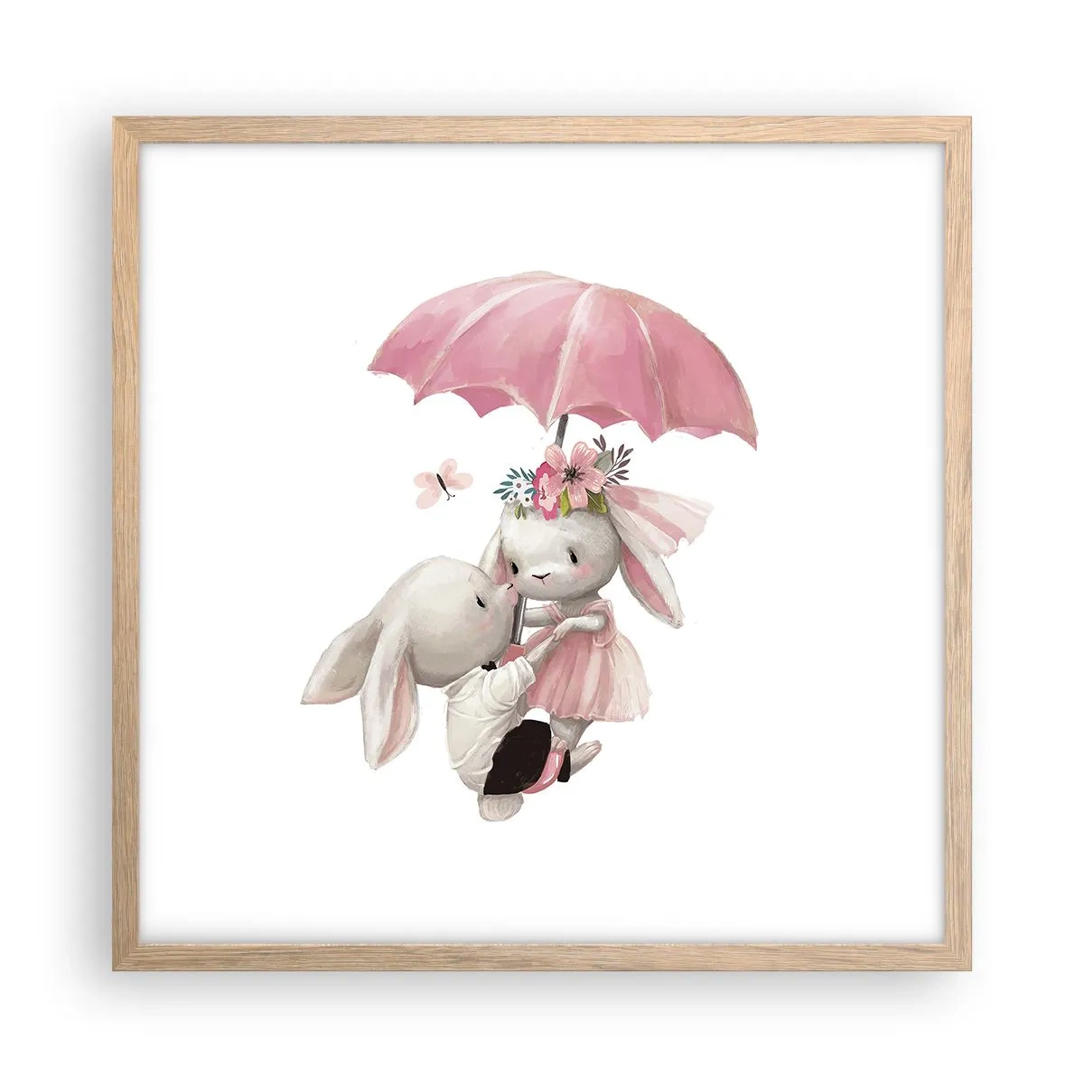 Poster in einem Rahmen aus heller Eiche - Das ist eben Liebe - 50x50 cm