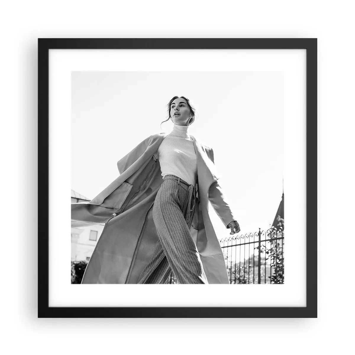 Poster in einem schwarzem Rahmen - Gehst du mit mir? - 40x40 cm