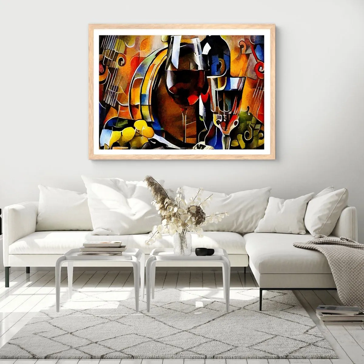 Poster in einem Rahmen aus heller Eiche - Und die Welt nimmt Farben an - 50x40 cm