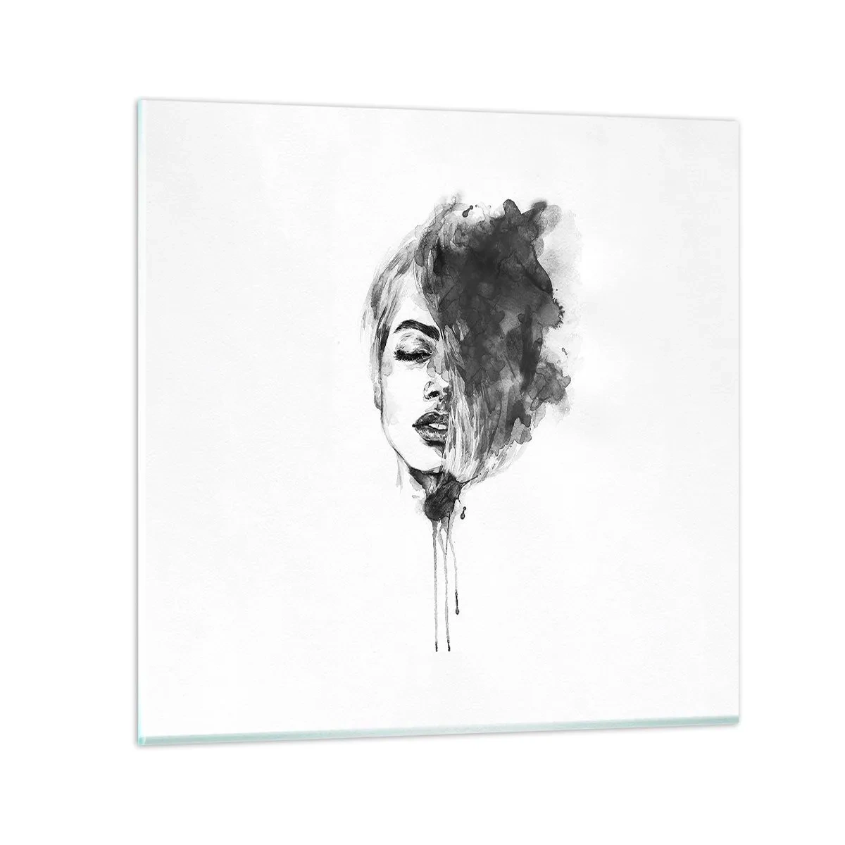 Glasbild - Bild auf glas - Wovon träumt das Mädchen - 30x30 cm