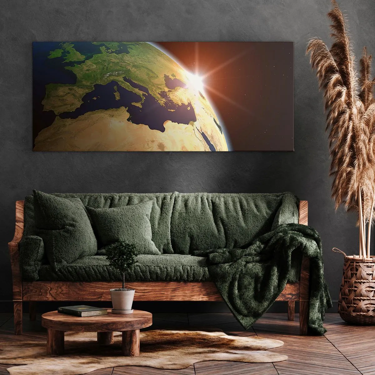 Bild auf Leinwand - Leinwandbild - Sonnenaufgang - 90x30 cm