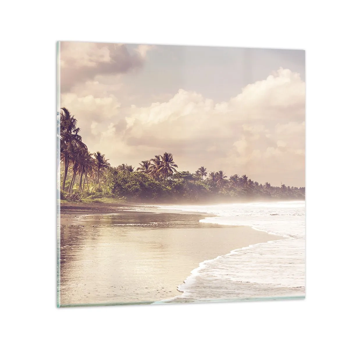 Glasbild - Bild auf glas - Die Liebkosung der Wellen - 50x50 cm