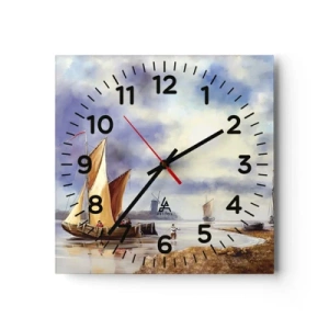 Wanduhr - Glasuhr - Die Rückkehr der Seeleute - 30x30 cm