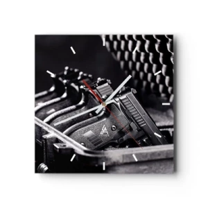 Wanduhr - Glasuhr - Männersport - 40x40 cm