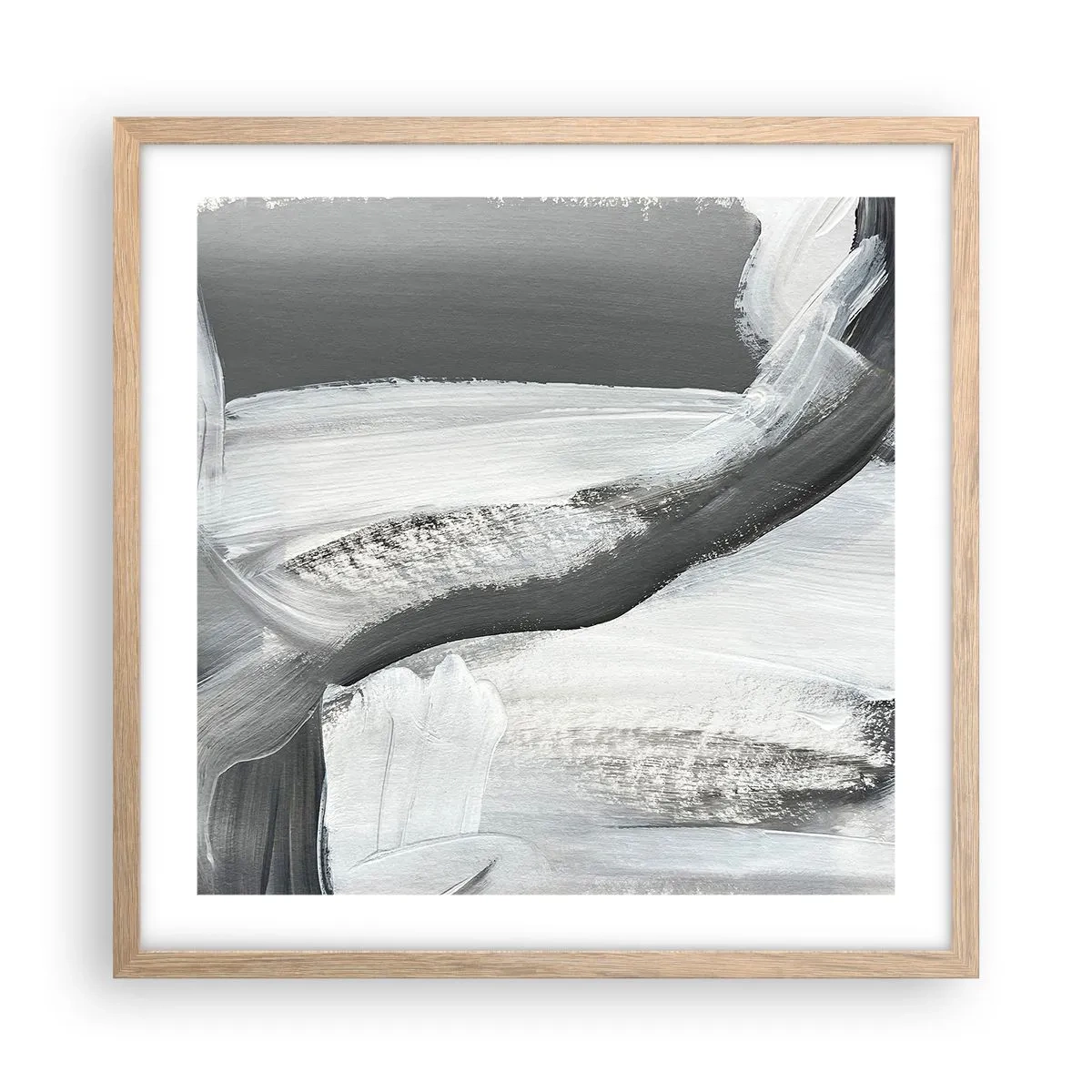 Poster in einem Rahmen aus heller Eiche - Entscheidender Schritt - 50x50 cm