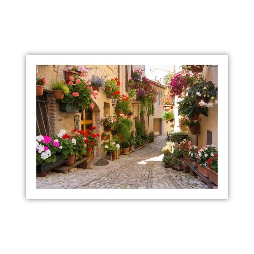 Poster - In der Flut Blumen - 70x50 cm