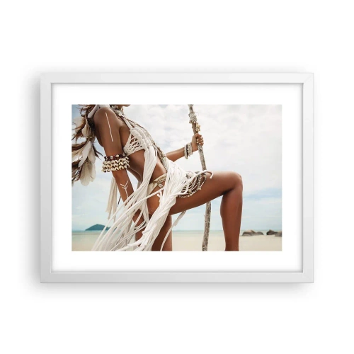 Poster in einem weißen Rahmen - Eine Priesterin der Sonne - 40x30 cm