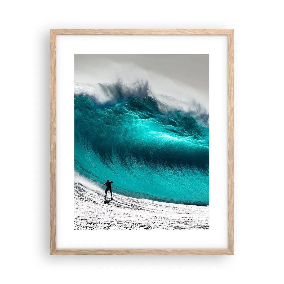 Poster in einem Rahmen aus heller Eiche - Herausforderung angenommen - 40x50 cm