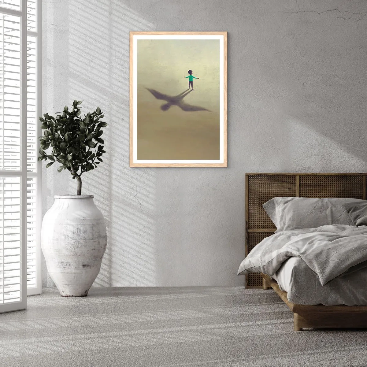 Poster in einem Rahmen aus heller Eiche - Der Held der Zukunft - 30x40 cm