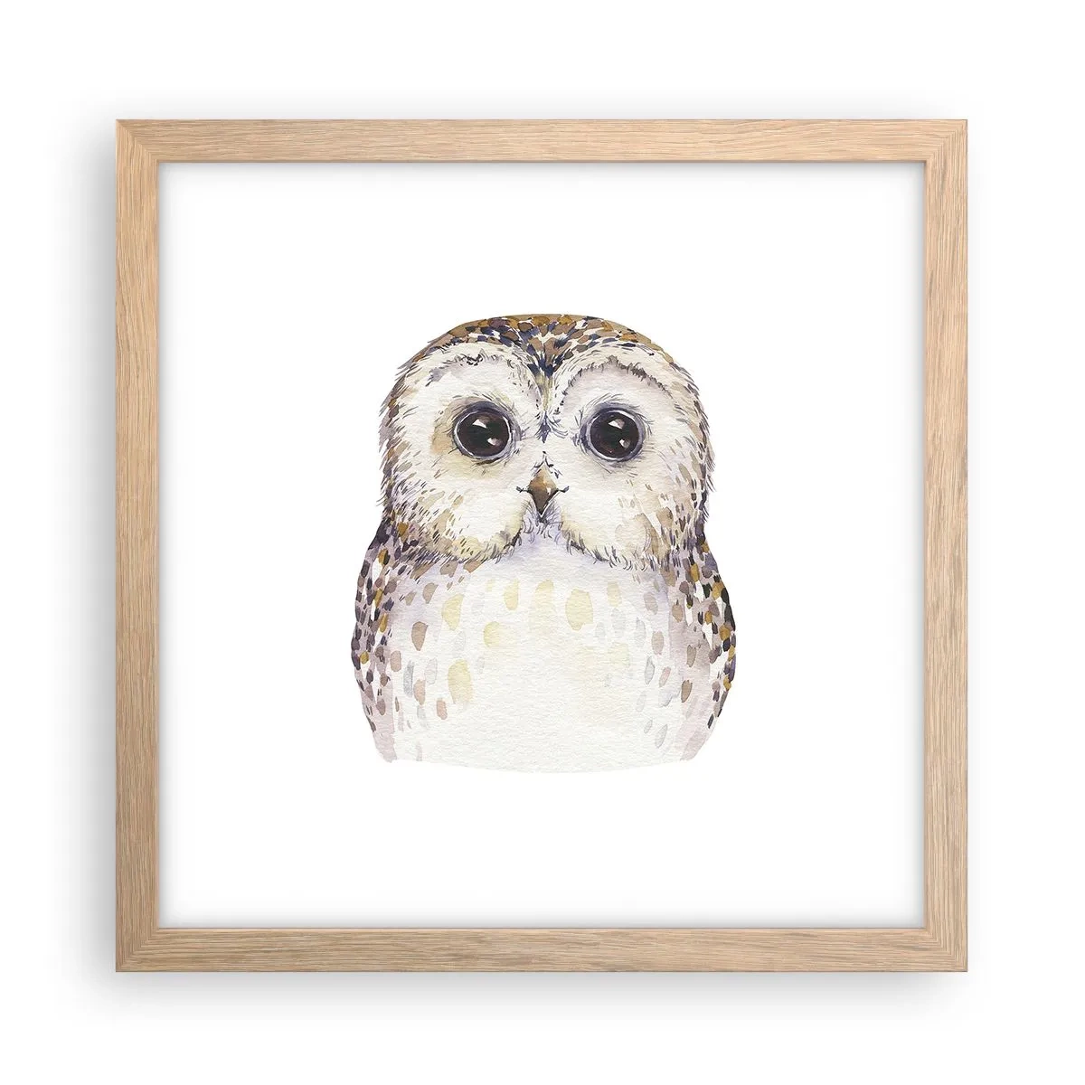 Poster in einem Rahmen aus heller Eiche - Schau mir in die Augen - 30x30 cm