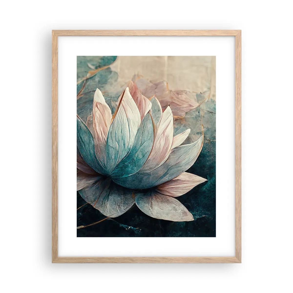 Poster in einem Rahmen aus heller Eiche - Seesterne - 40x50 cm