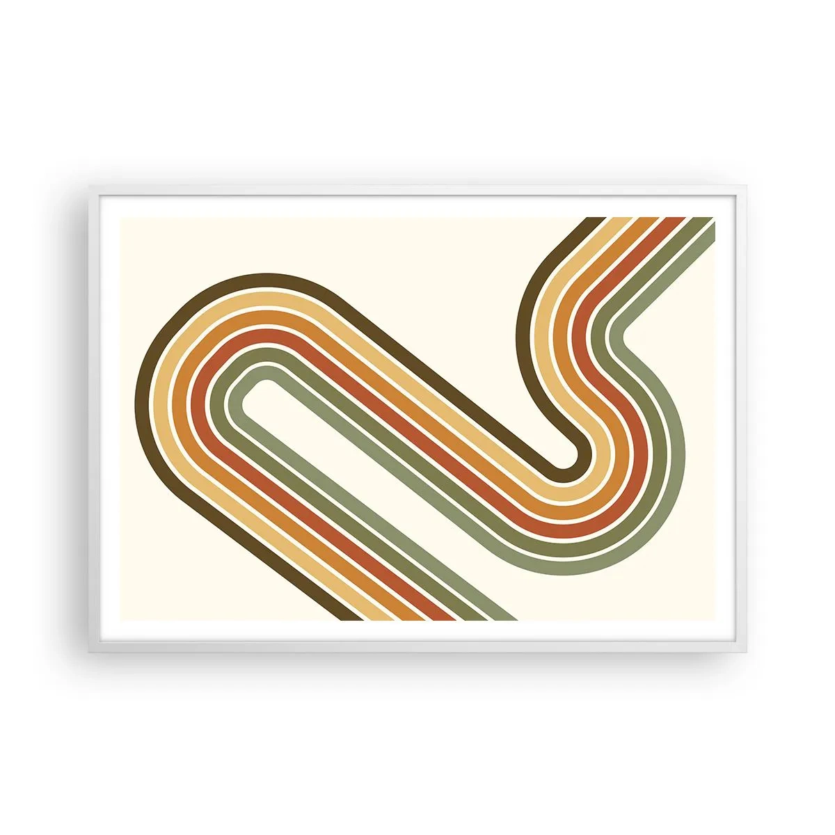 Poster in einem weißen Rahmen - Zickzack zum Ziel - 100x70 cm