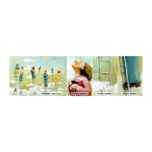 Fototapeten Muster Selbstklebend Deluxe Sticker - Hinter deinem Traum - Abstraktion, Wolken, Menschen - 100x30 cm