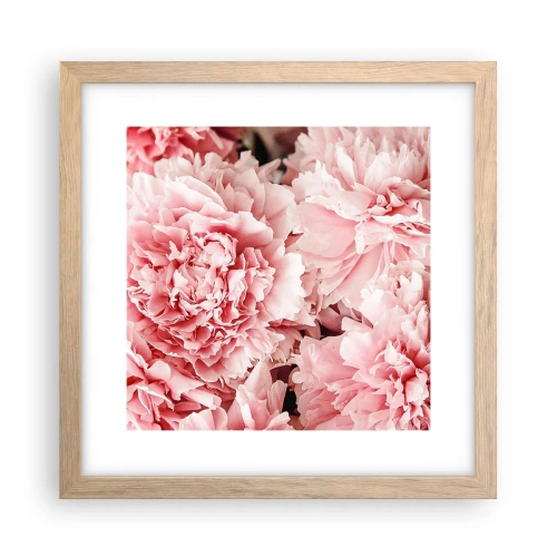 Poster in einem Rahmen aus heller Eiche - Rosa Traum - 30x30 cm