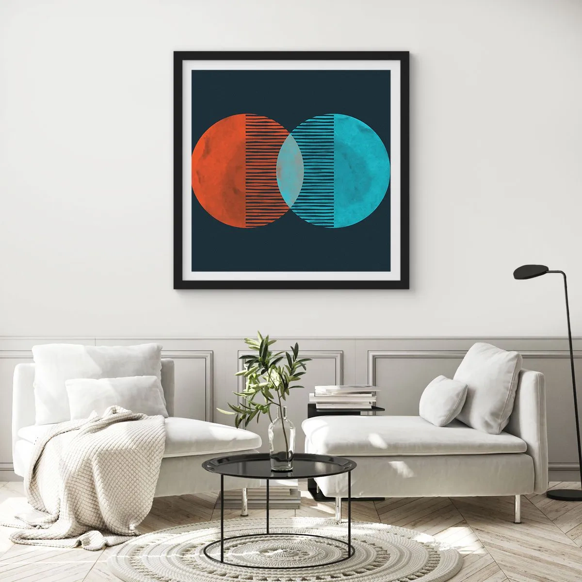 Poster in einem schwarzem Rahmen - Astronomische Fantasie - 40x40 cm