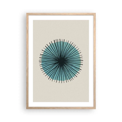 Poster in einem Rahmen aus heller Eiche - Strahlend im Blau - 50x70 cm