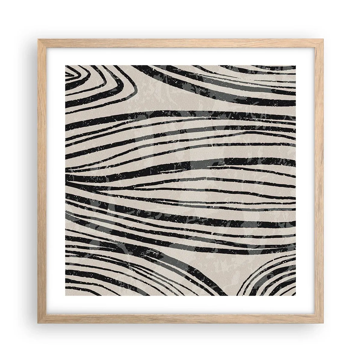 Poster in einem Rahmen aus heller Eiche - Linienpool - 50x50 cm