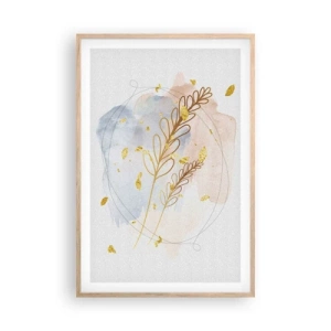 Poster in einem Rahmen aus heller Eiche - Goldenr Hauch - 61x91 cm