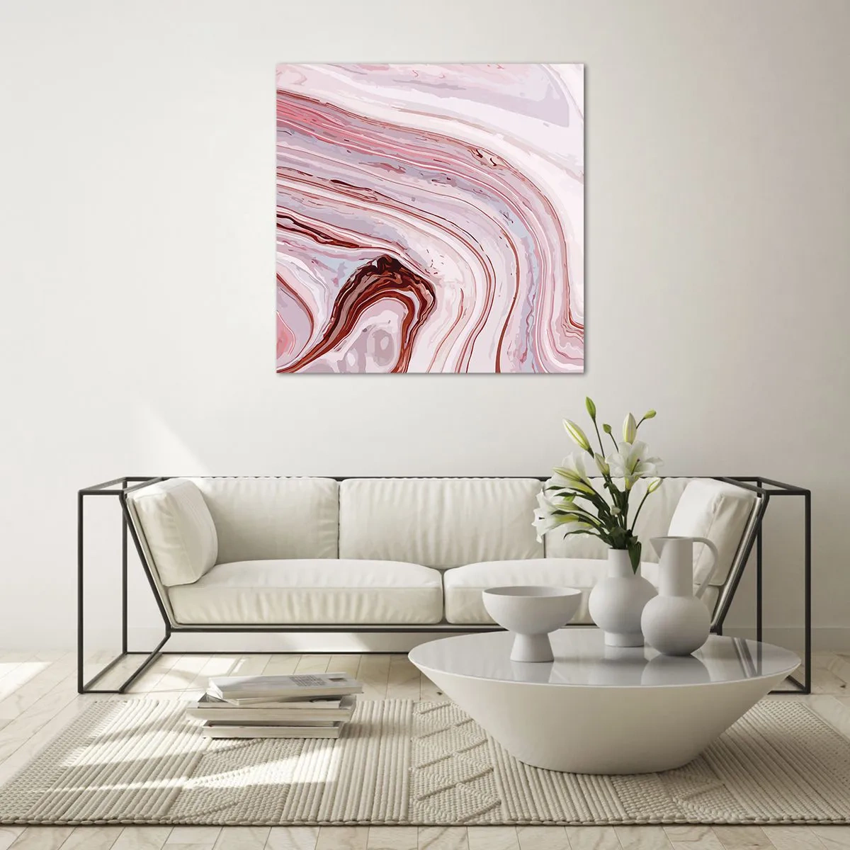Glasbild - Bild auf glas - Geradeaus, dann rechts runter - 60x60 cm