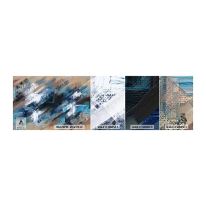 Fototapeten Muster Selbstklebend Deluxe Sticker - Auf einer blauen Diagonale - Stück, Abstraktion, Farben - 100x30 cm