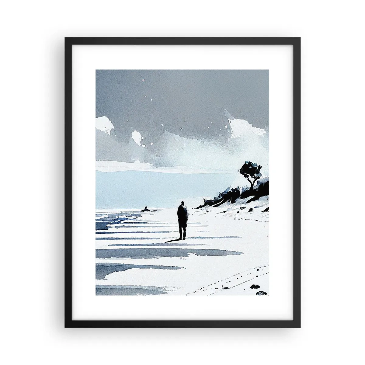 Poster in einem schwarzem Rahmen - Allein sein - 40x50 cm