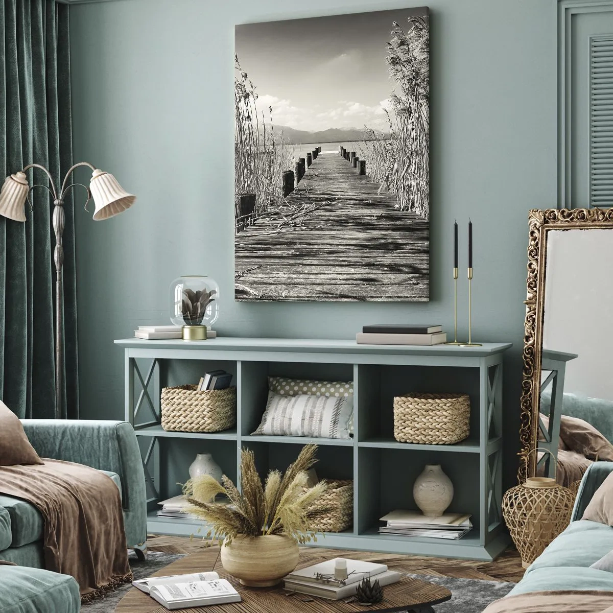 Bild auf Leinwand - Leinwandbild - In der Stille des Grases - 65x120 cm