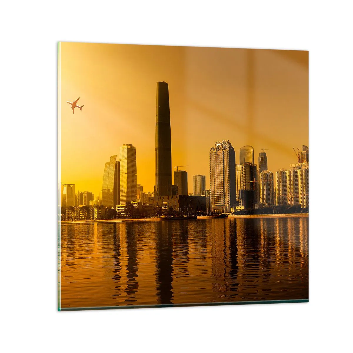 Glasbild - Bild auf glas - Die goldene Stadt - 60x60 cm