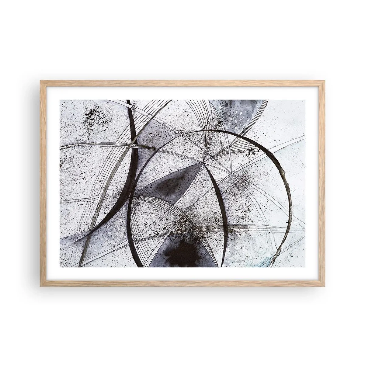 Poster in einem Rahmen aus heller Eiche - Futuristische Fantasie - 70x50 cm