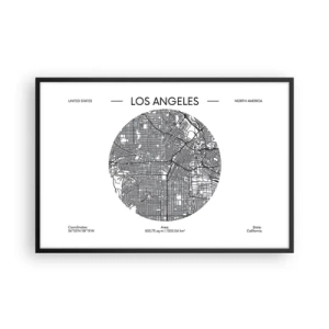 Poster in einem schwarzem Rahmen - Anatomie von Los Angeles - 91x61 cm