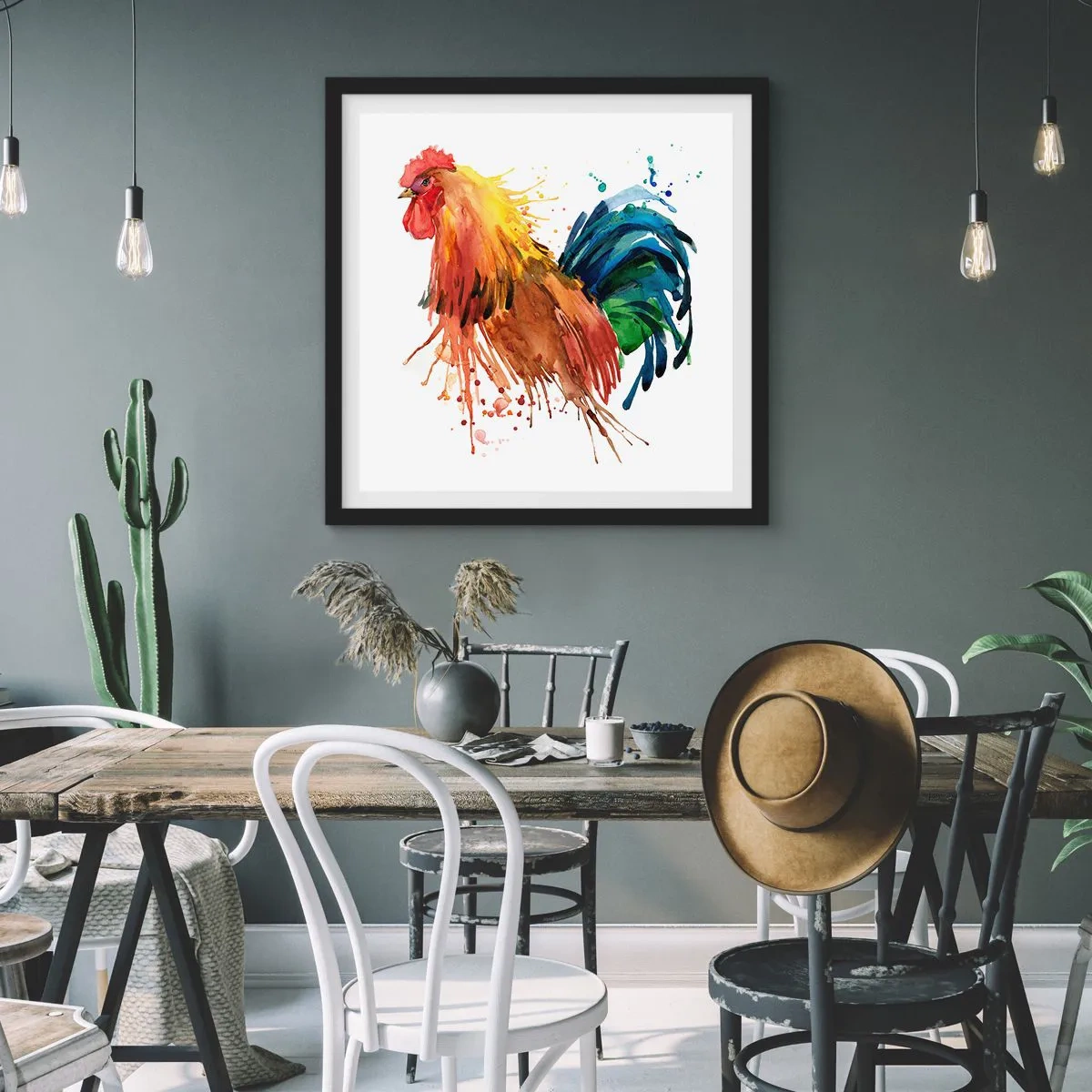 Poster in einem schwarzem Rahmen - Königliches Gewand, königlicher Stolz - 60x60 cm