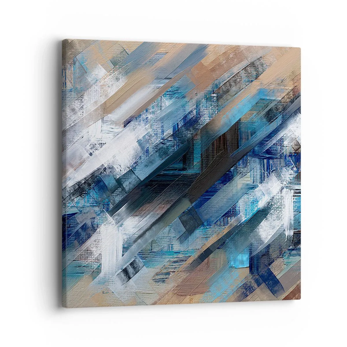 Bild auf Leinwand - Leinwandbild - Auf einer blauen Diagonale - 40x40 cm
