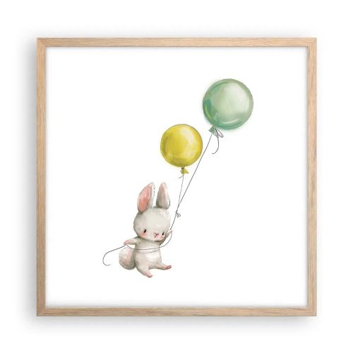 Poster in einem Rahmen aus heller Eiche - Ich werde auch fliegen! - 50x50 cm