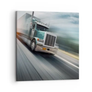 Bild auf Leinwand - Leinwandbild - Der amerikanische Riese in Eile - 70x70 cm