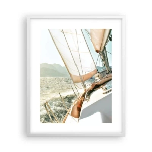 Poster in einem weißen Rahmen - Unter vollen Segeln - 40x50 cm