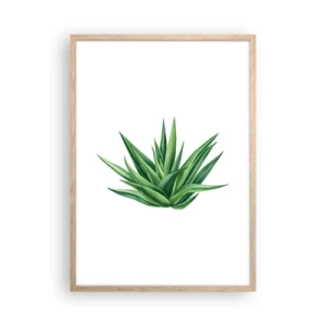 Poster in einem Rahmen aus heller Eiche - Grün – Kraft – Leben - 50x70 cm