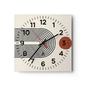 Wanduhr - Glasuhr - Magnetismus von Formen und Farben - 30x30 cm