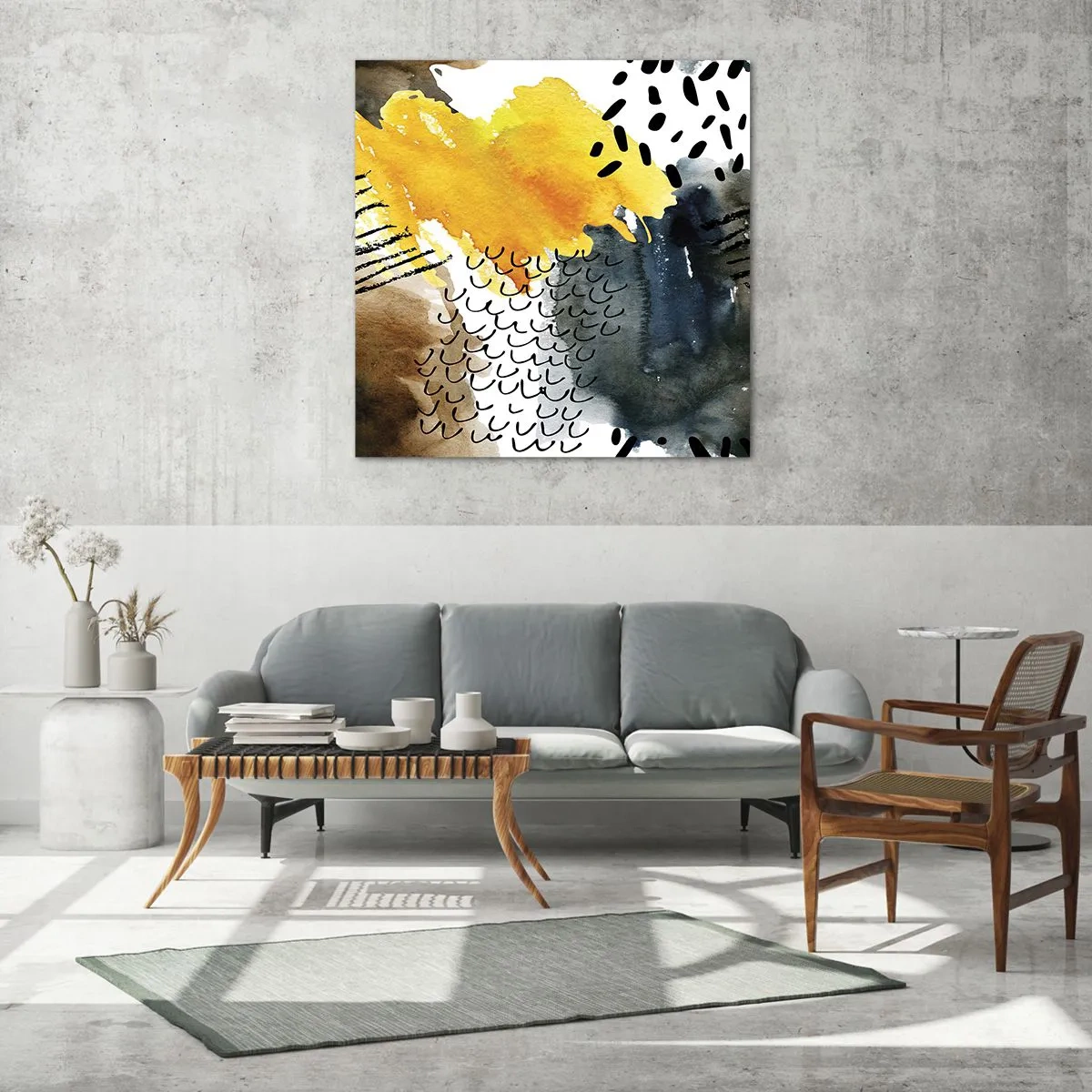 Glasbild - Bild auf glas - Ein Treffen der Elemente der Natur - 70x70 cm