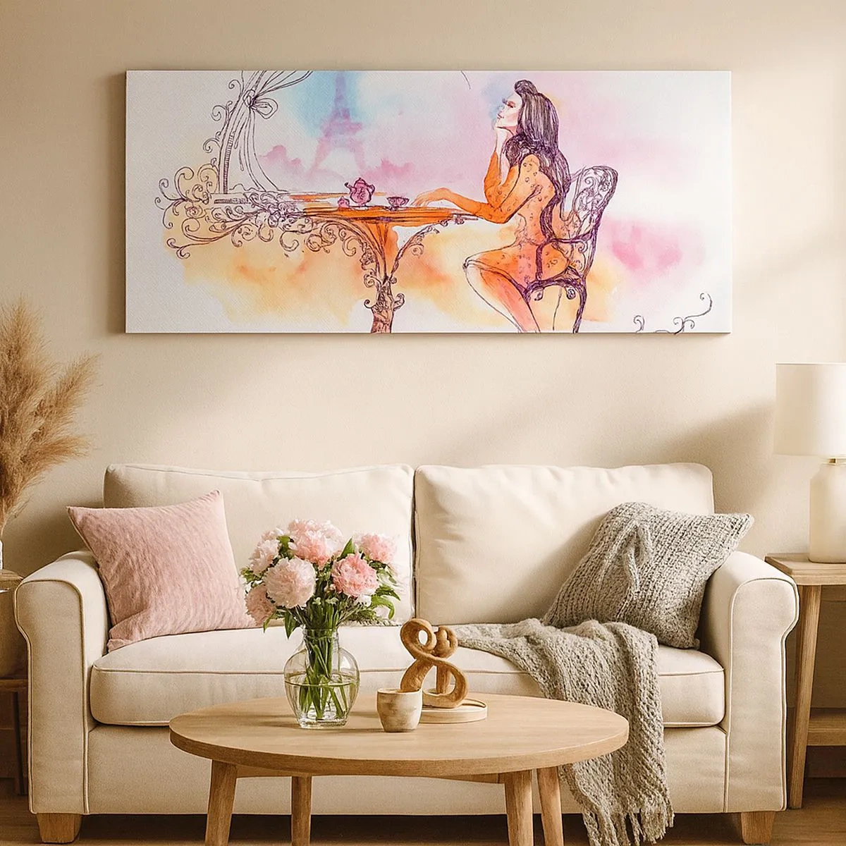 Bild auf Leinwand - Leinwandbild - Pariser Chic - 100x40 cm