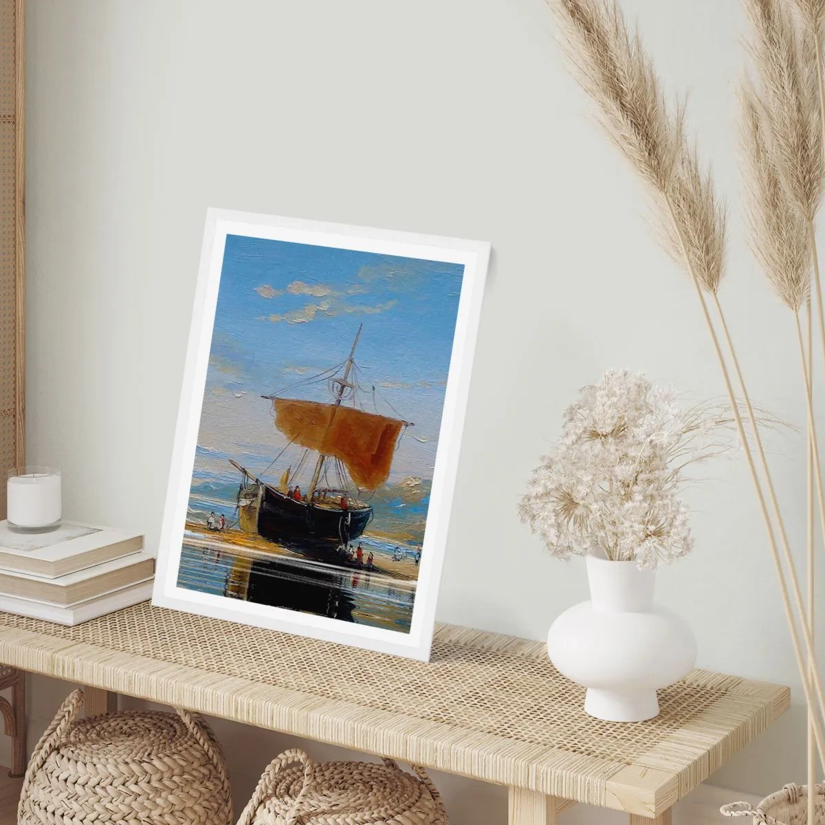 Poster in einem weißen Rahmen - Wasser, Land, Luft - 61x91 cm