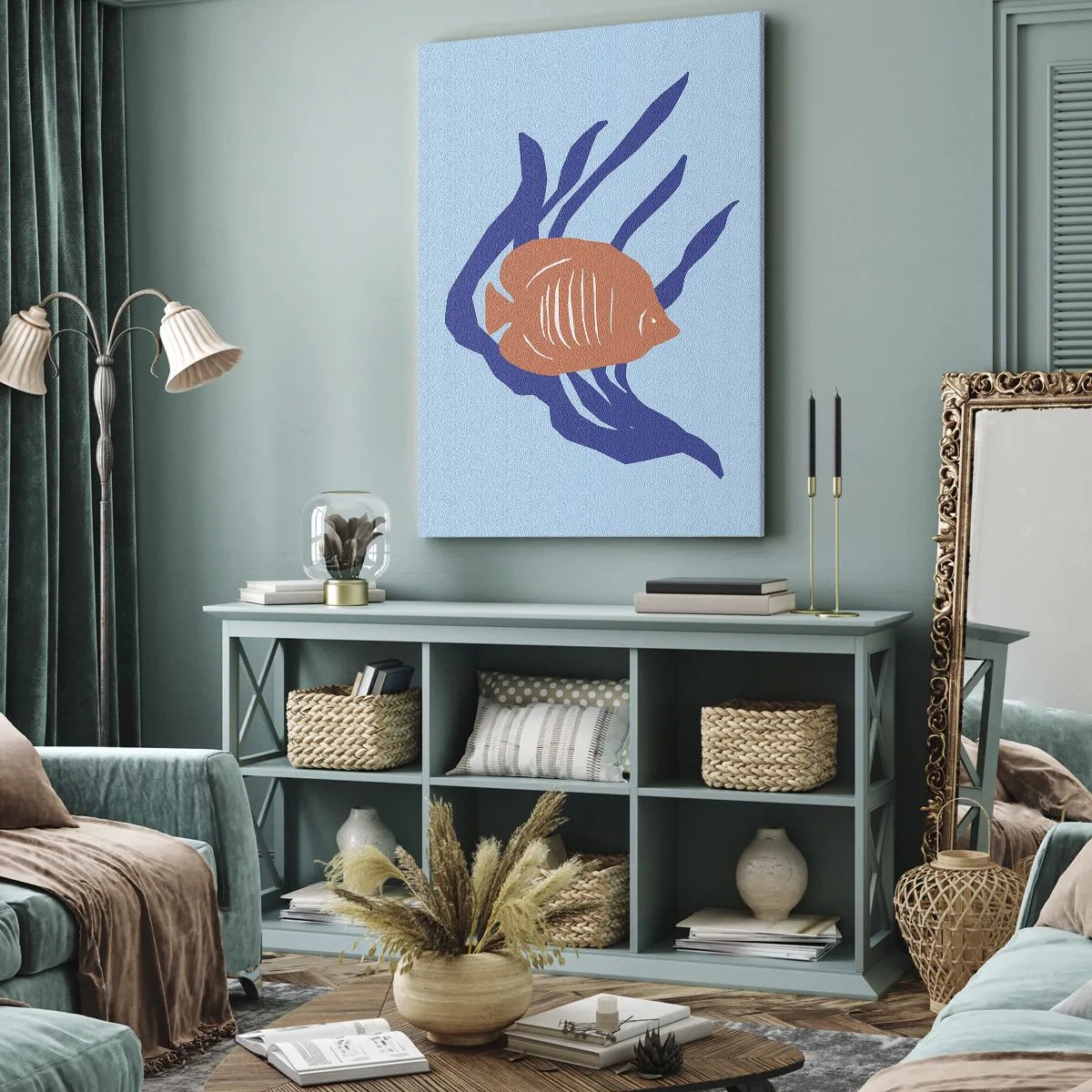 Bild auf Leinwand - Leinwandbild - Bewohnerin von Korallengewässern - 70x100 cm