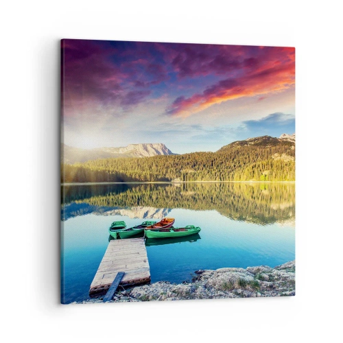 Bild auf Leinwand - Leinwandbild - Glatt wie ein Spiegel über dem Wasser - 50x50 cm