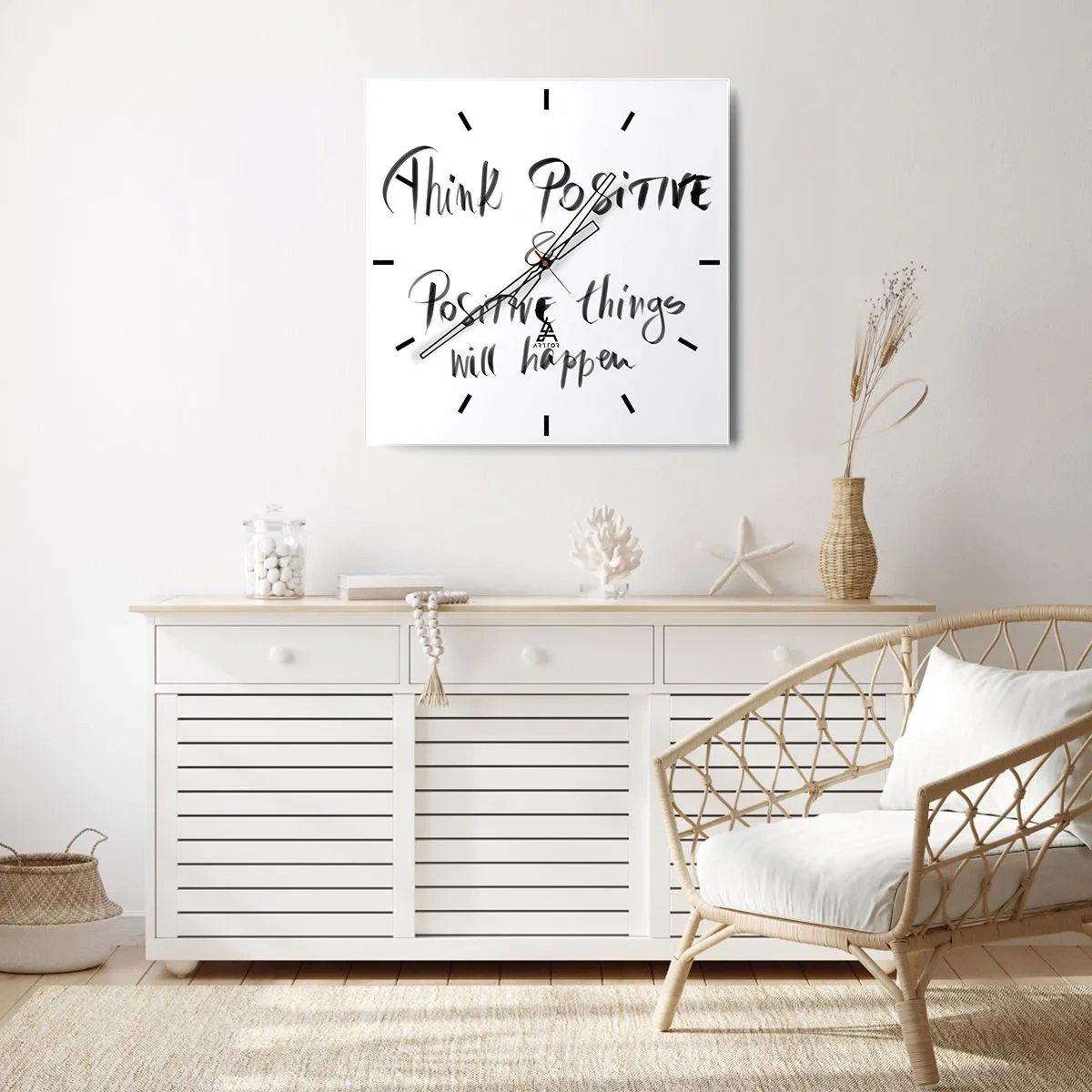 Wanduhr - Glasuhr - Wie soll man leben? - 30x30 cm