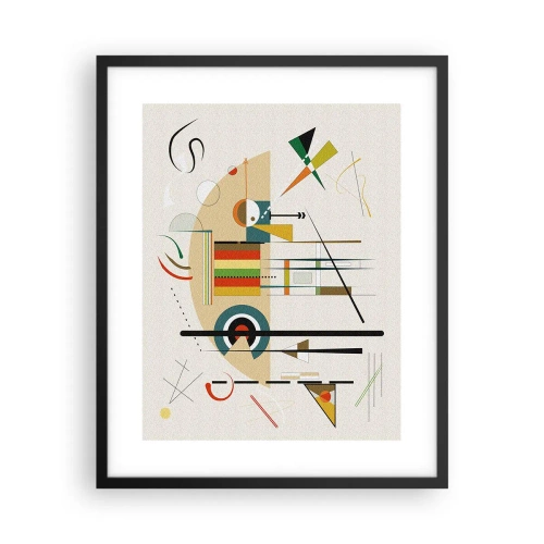 Poster in einem schwarzem Rahmen - Und die Welt lacht - 40x50 cm