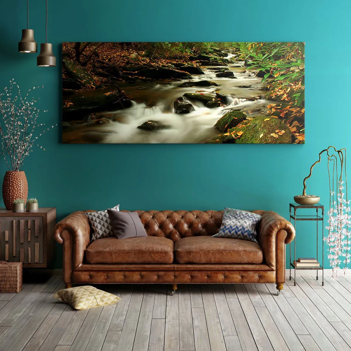 Bild auf Leinwand - Leinwandbild - Wie flüssiges Silber - 90x30 cm