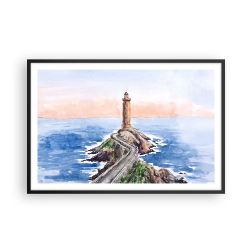 Poster in einem schwarzem Rahmen - Dem Meer zugewandt - 91x61 cm