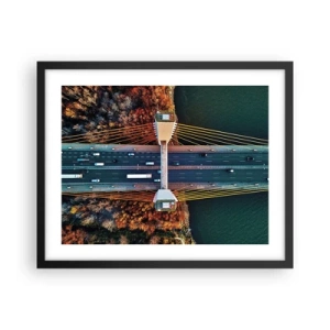 Poster in einem schwarzem Rahmen - Jenseits der Gewässer, jenseits der Wälder - 50x40 cm