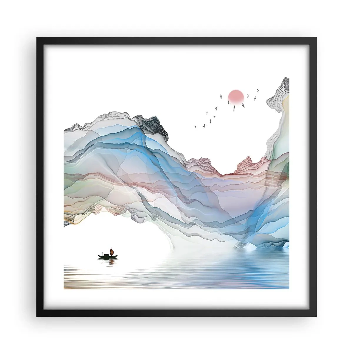 Poster in einem schwarzem Rahmen - Zu den Kristallbergen - 50x50 cm