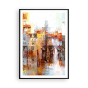 Poster in einem schwarzem Rahmen - Schön ist es auch unter der Brücke - 70x100 cm